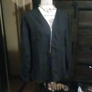 Black shirt with zipper neckline